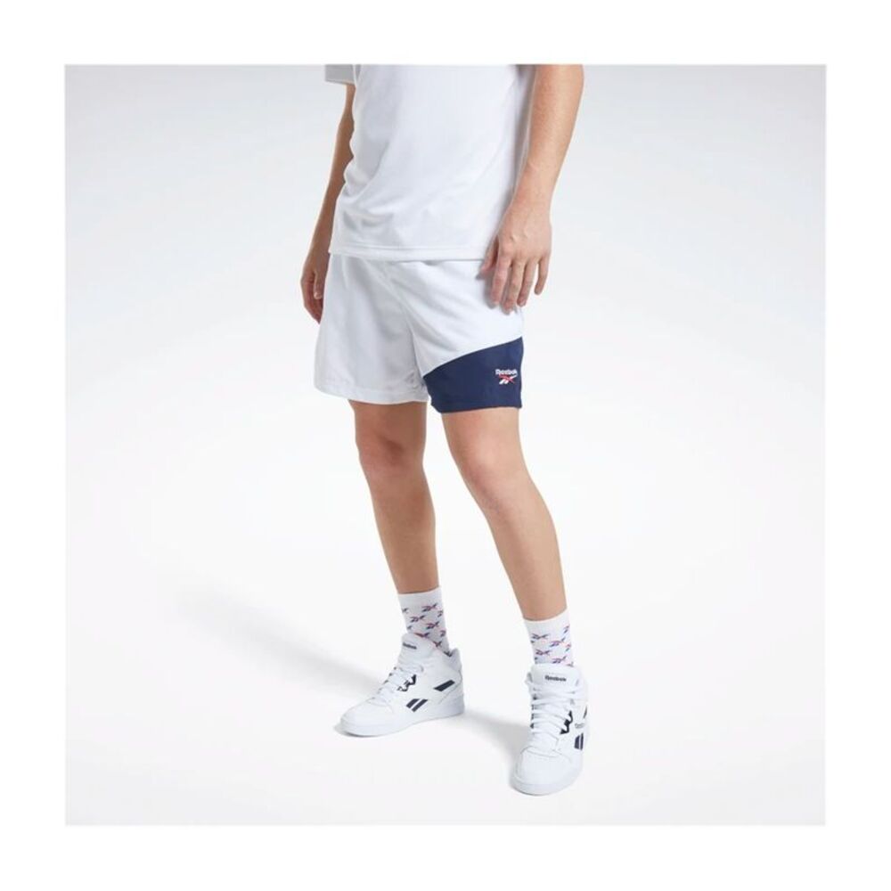 Reebok Mens Colorblock Swim Bottom Trunks, White, M, DM